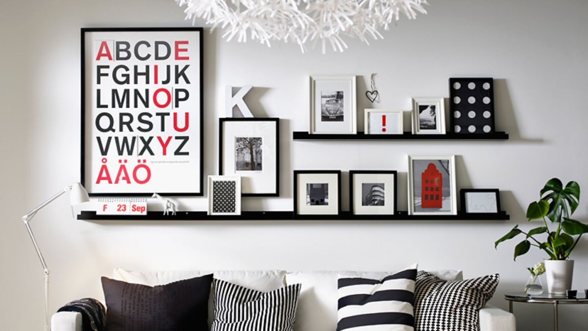 Интерьер с полками икеа