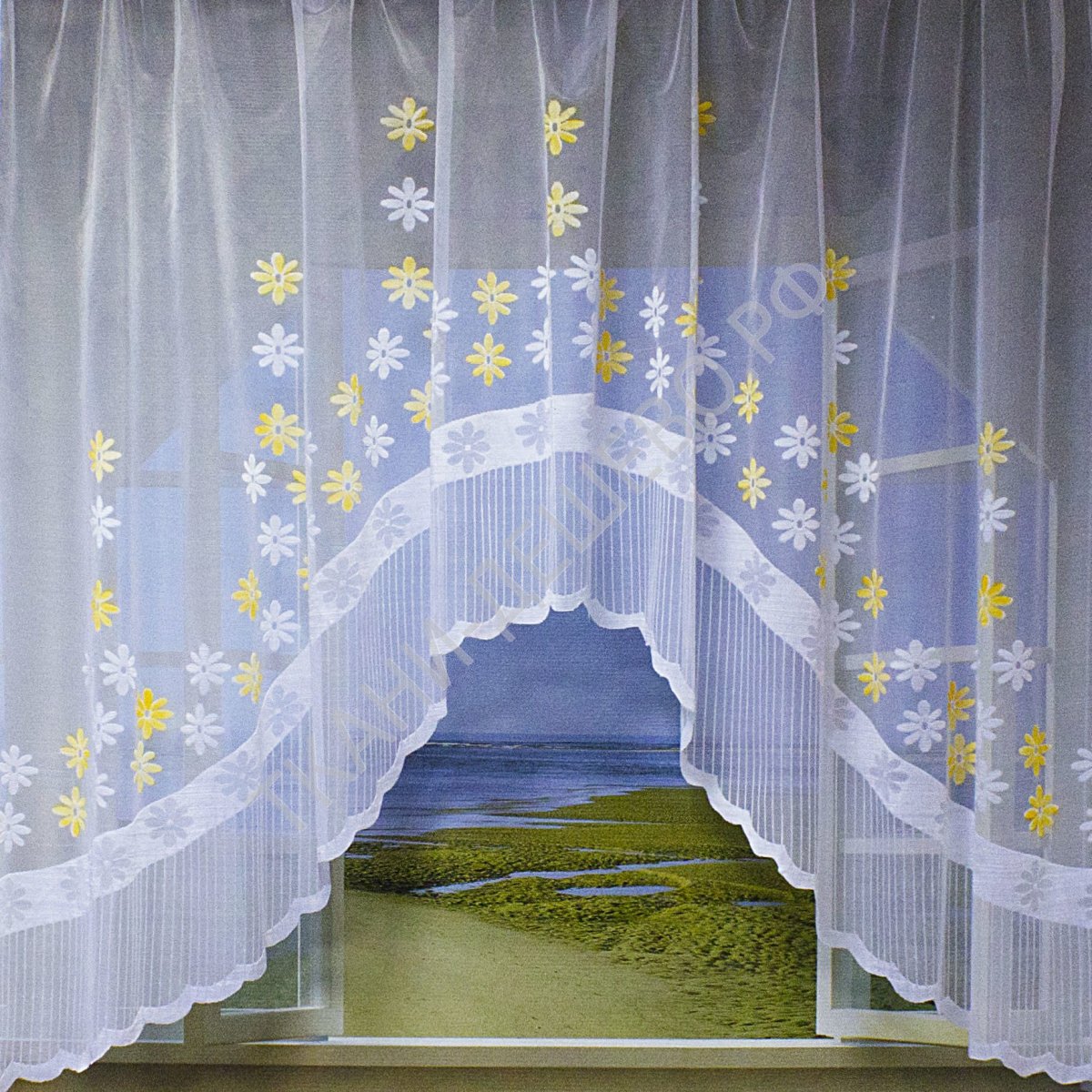 Тюль арка органза. Кружевом