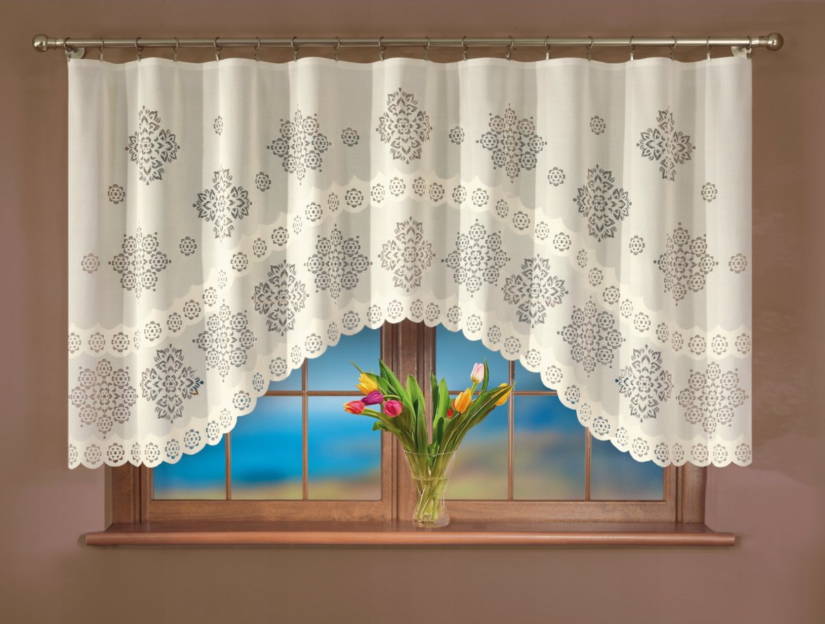 Кружевные шторы на кухню