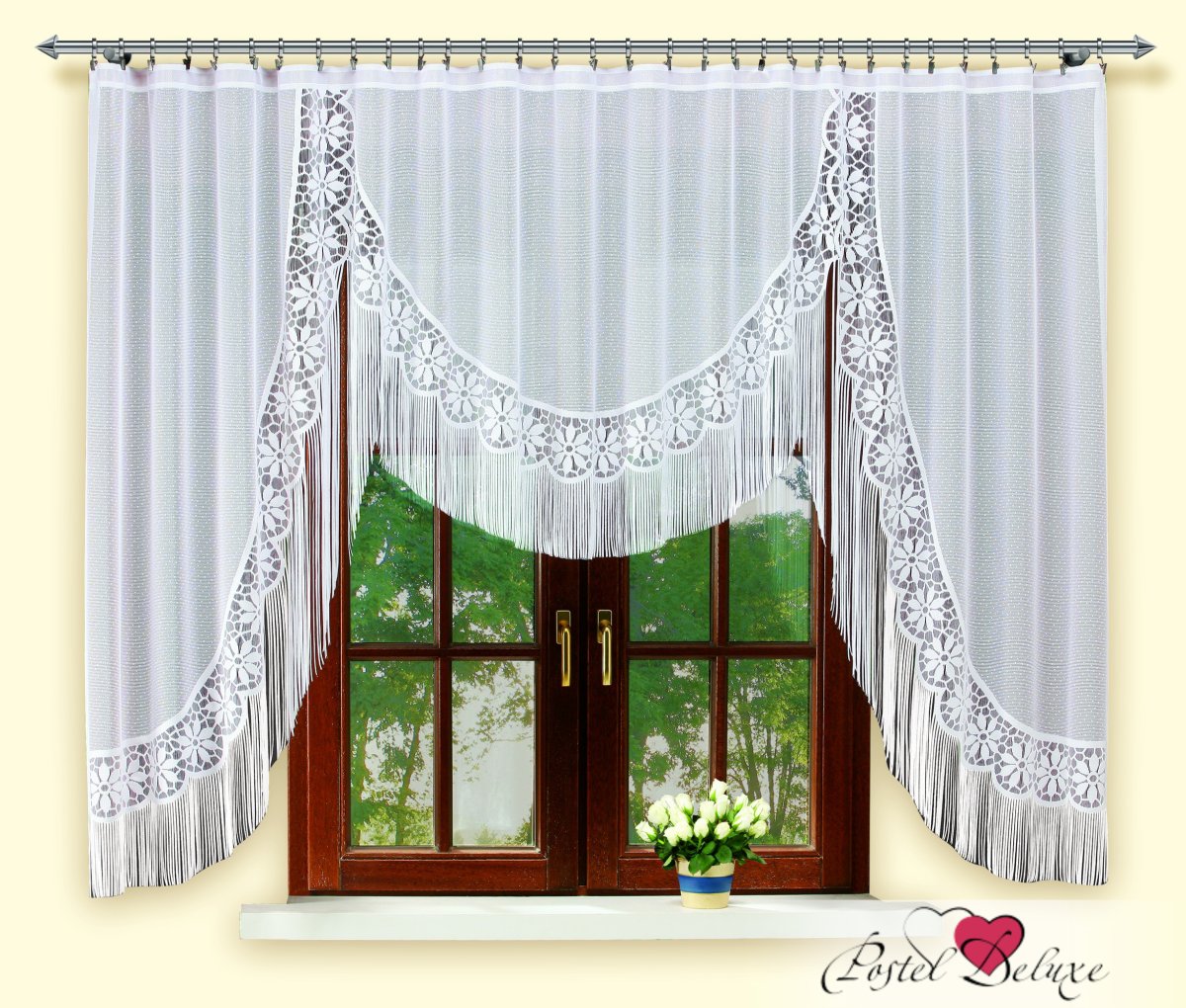 Тюль розовая арка