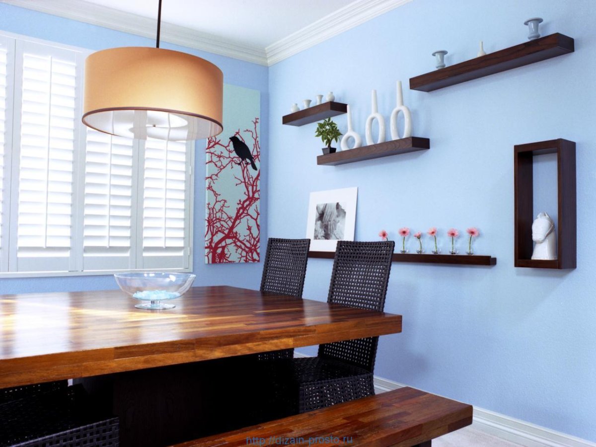 Полки над раковиной на кухне