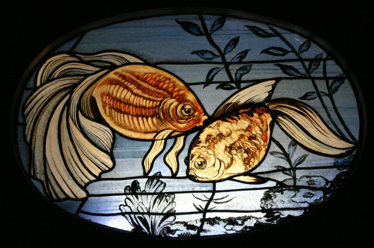 Витражи круглые рыбы