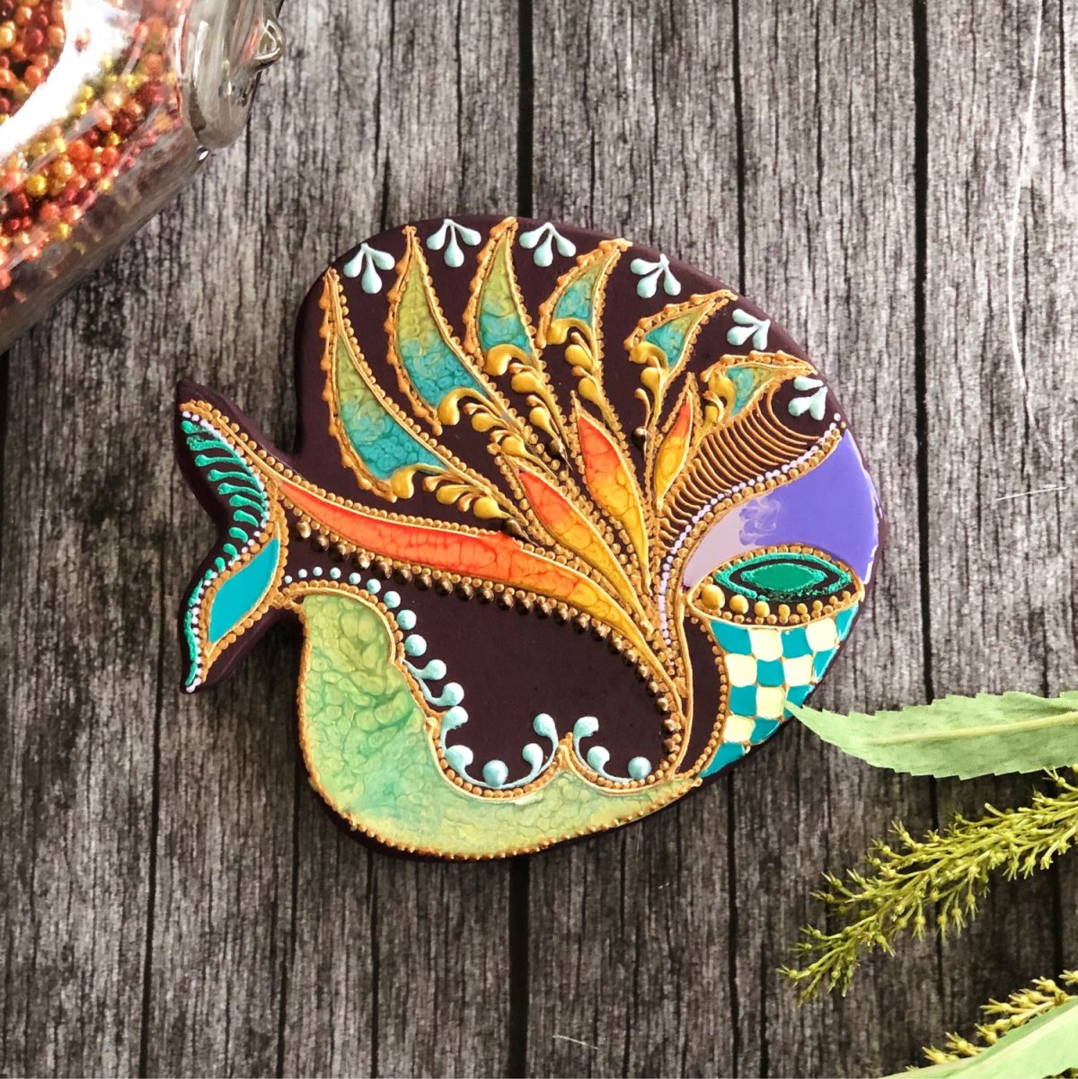 Керамическое панно рыба