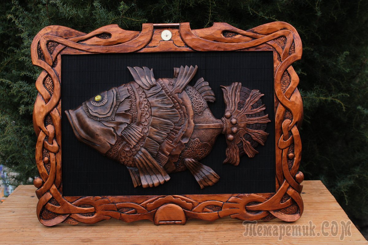 Резьба по дереву рыбы