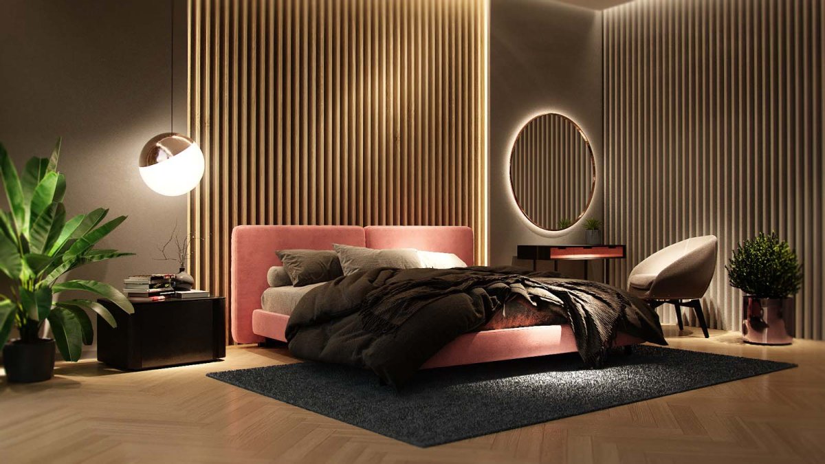 Деревянные рейки в коридоре