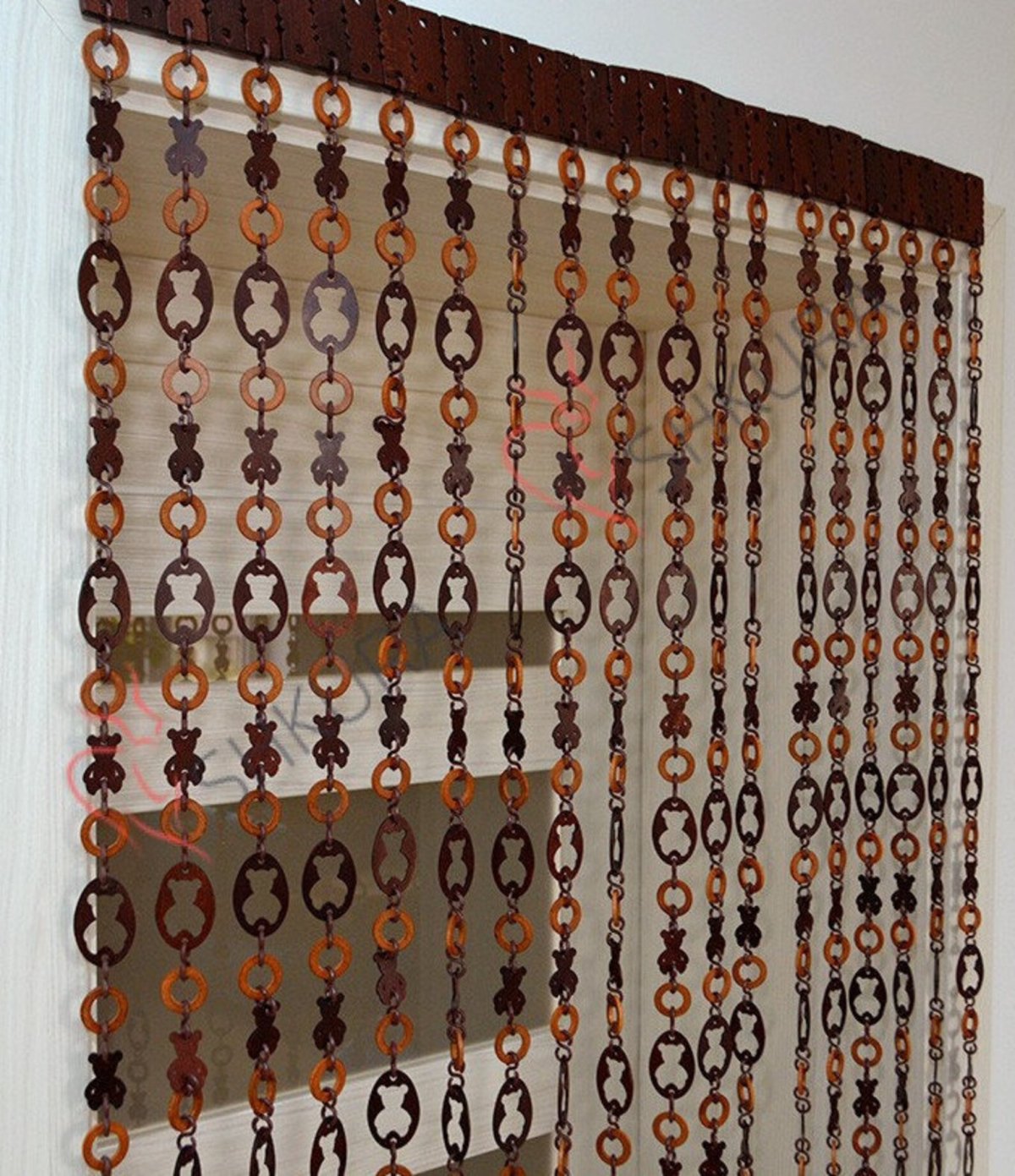 Деревянные занавески на дверь