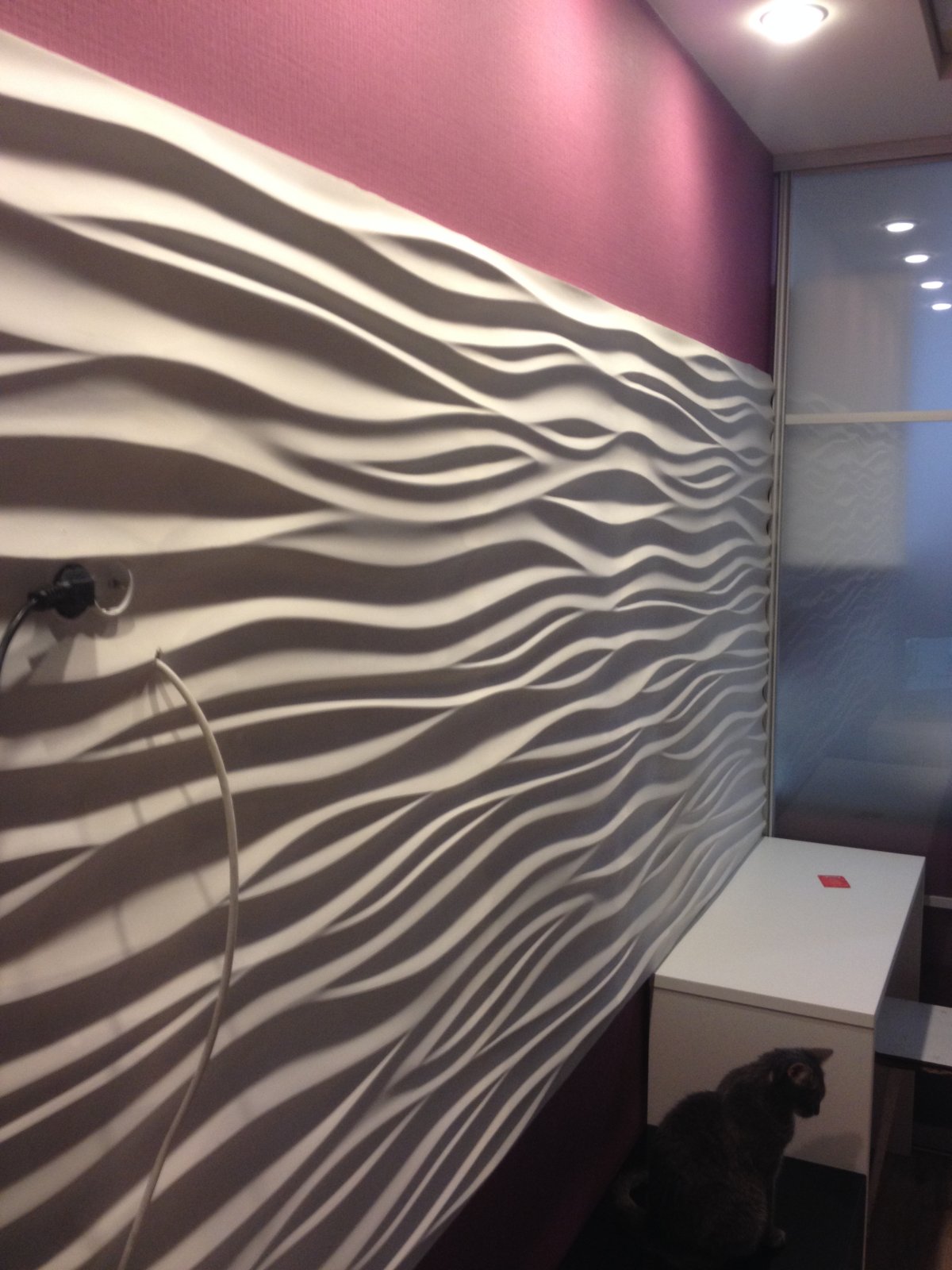 Гипсовые 3д панели волна