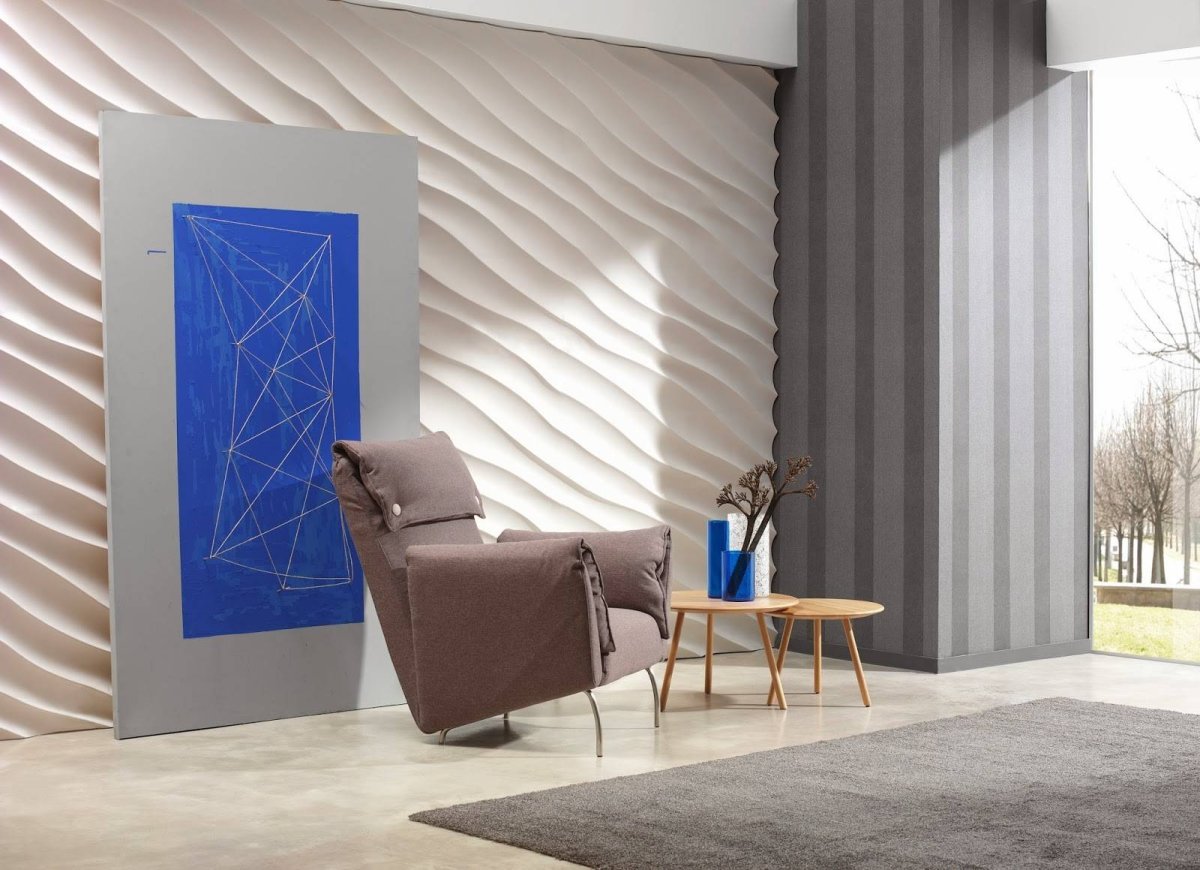 Гипсовые панели волна в интерьере