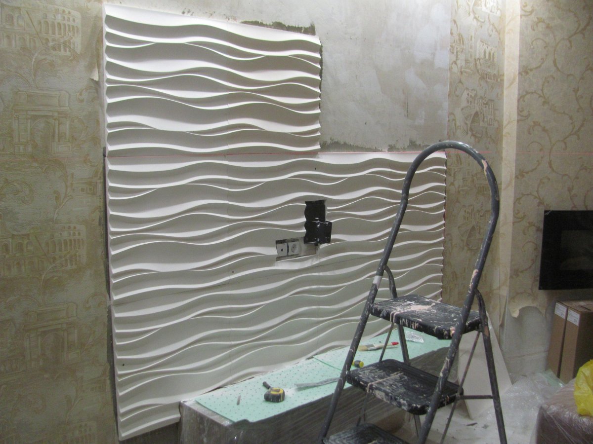 Гипсовая плитка волна