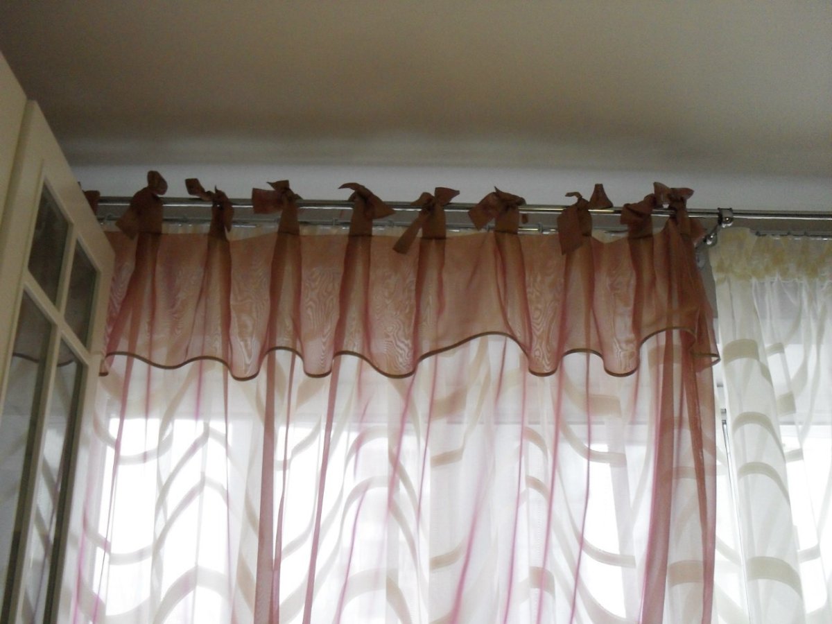 Тюль с завязками снизу