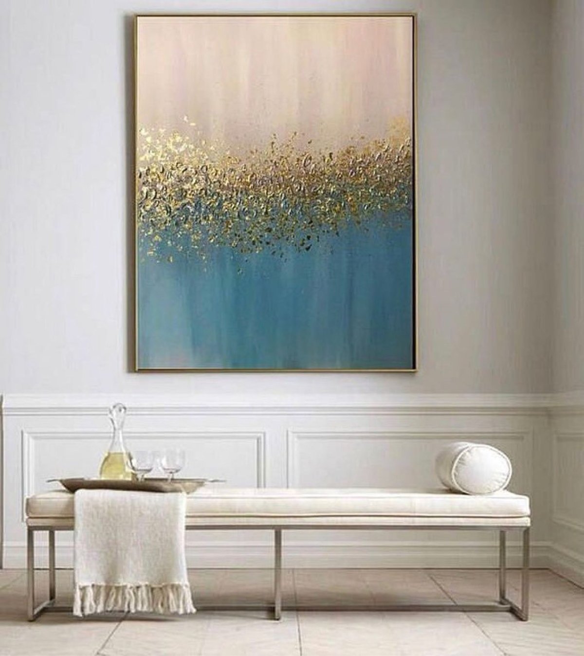 Текстурная живопись в интерьере море