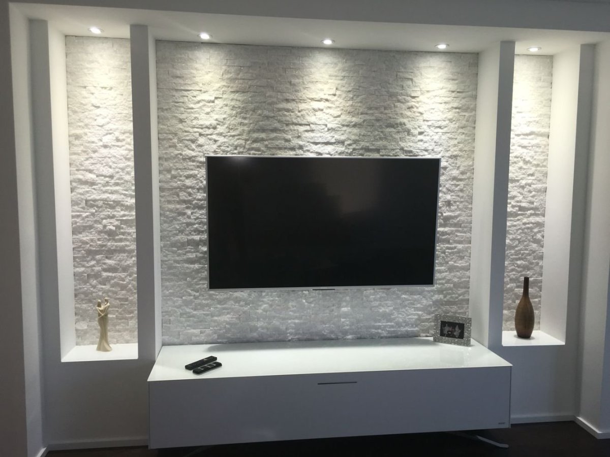 Стенка в зал из гипсокартона