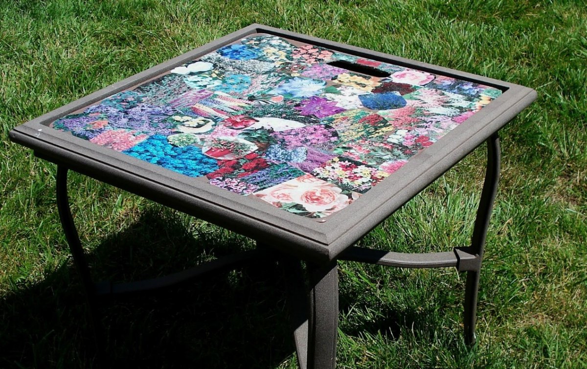 Декупаж стеклянного стола