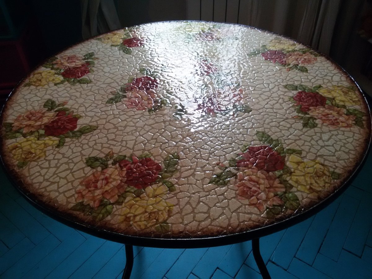 Декупаж кухонного стола