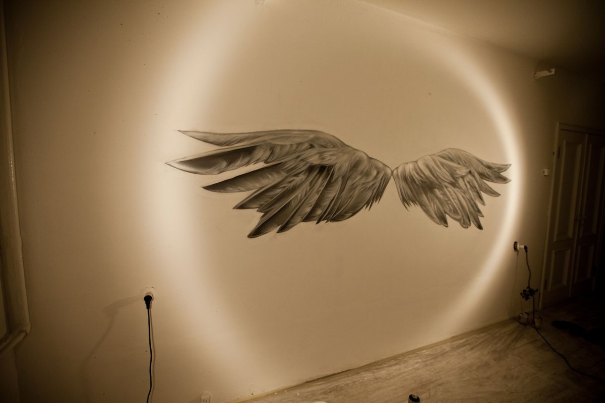 Крылья на стене
