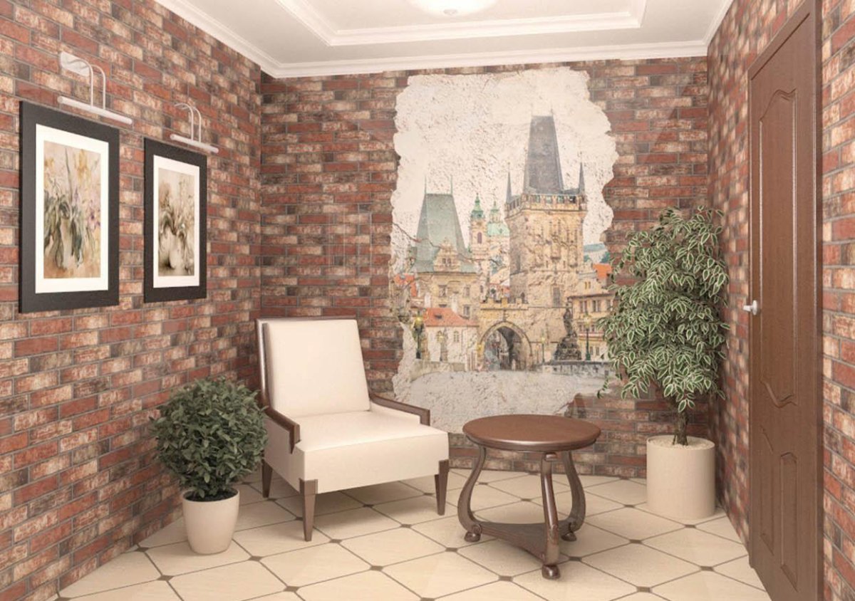 Panda "состаренный кирпич" панно