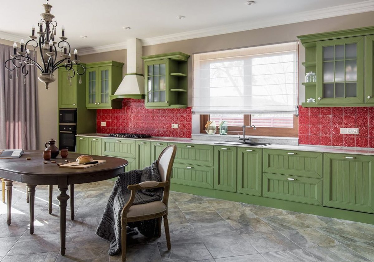 Изумрудная кухня икеа