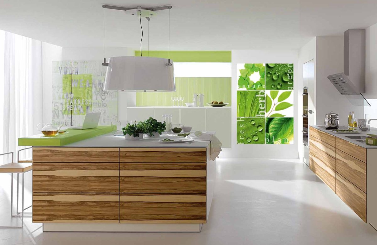 Кухня в серо зеленых тонах