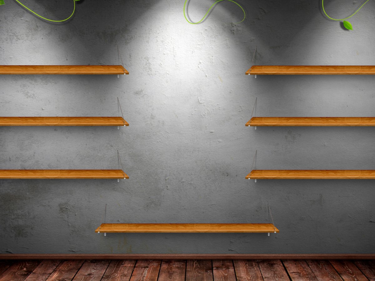 Пустая комната с полками