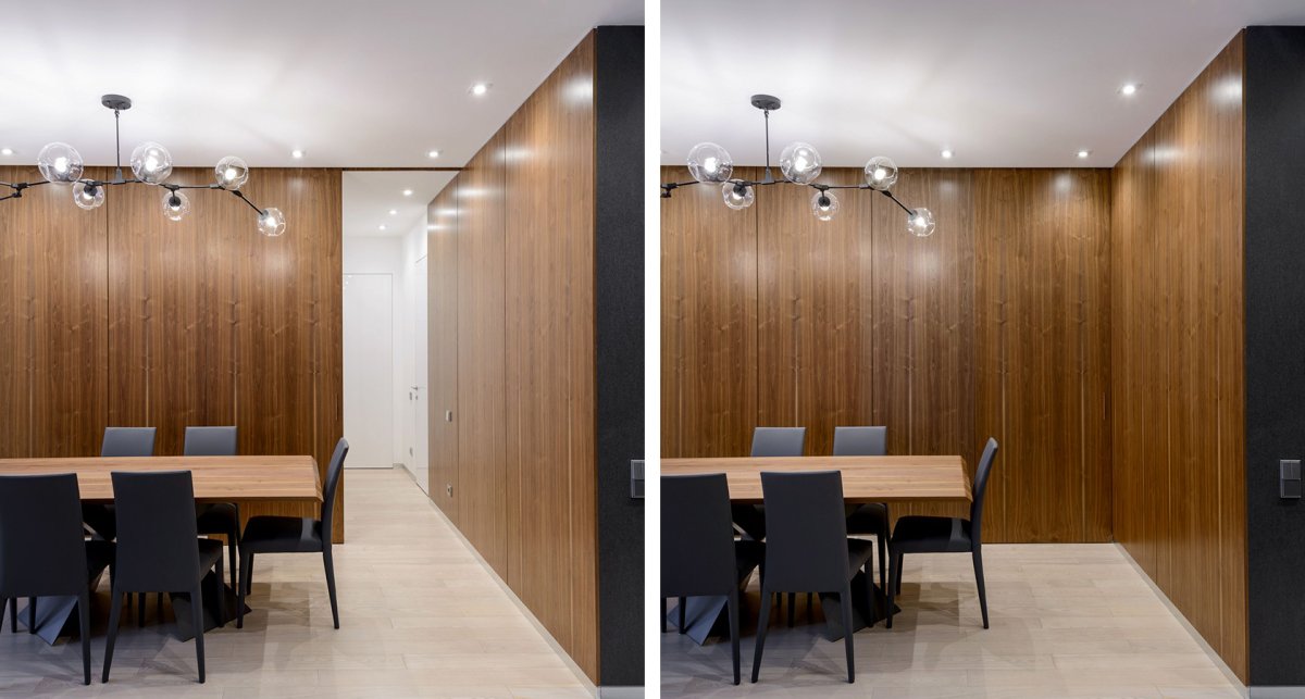 Шпонированные панели в офисе