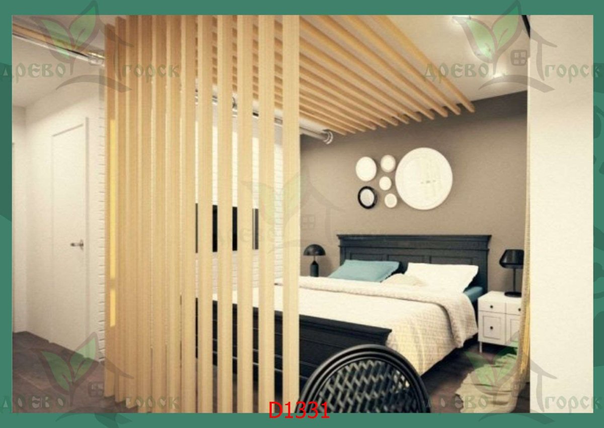 Гостиная в современном стиле с рейками