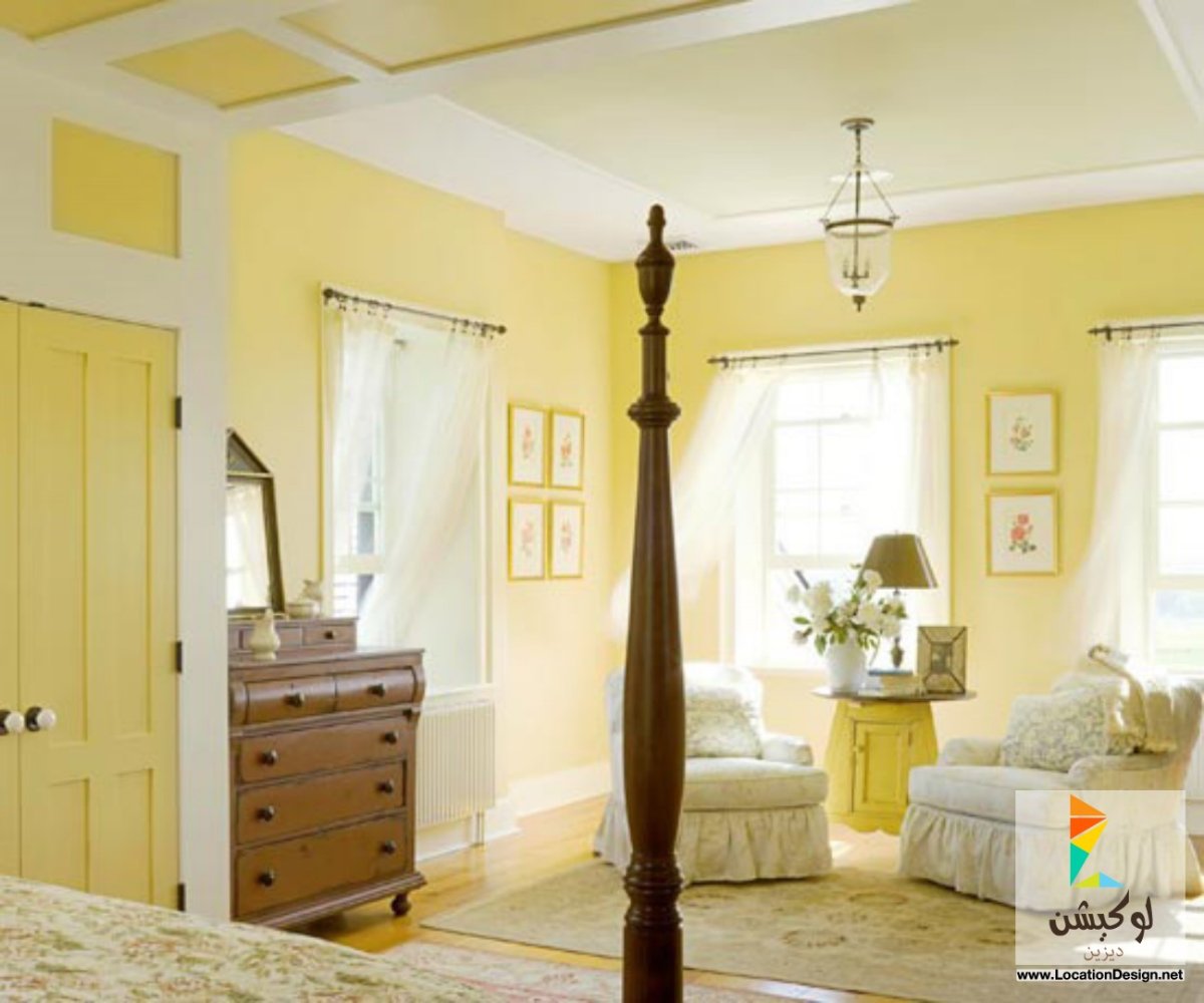 Желтые стены в интерьере