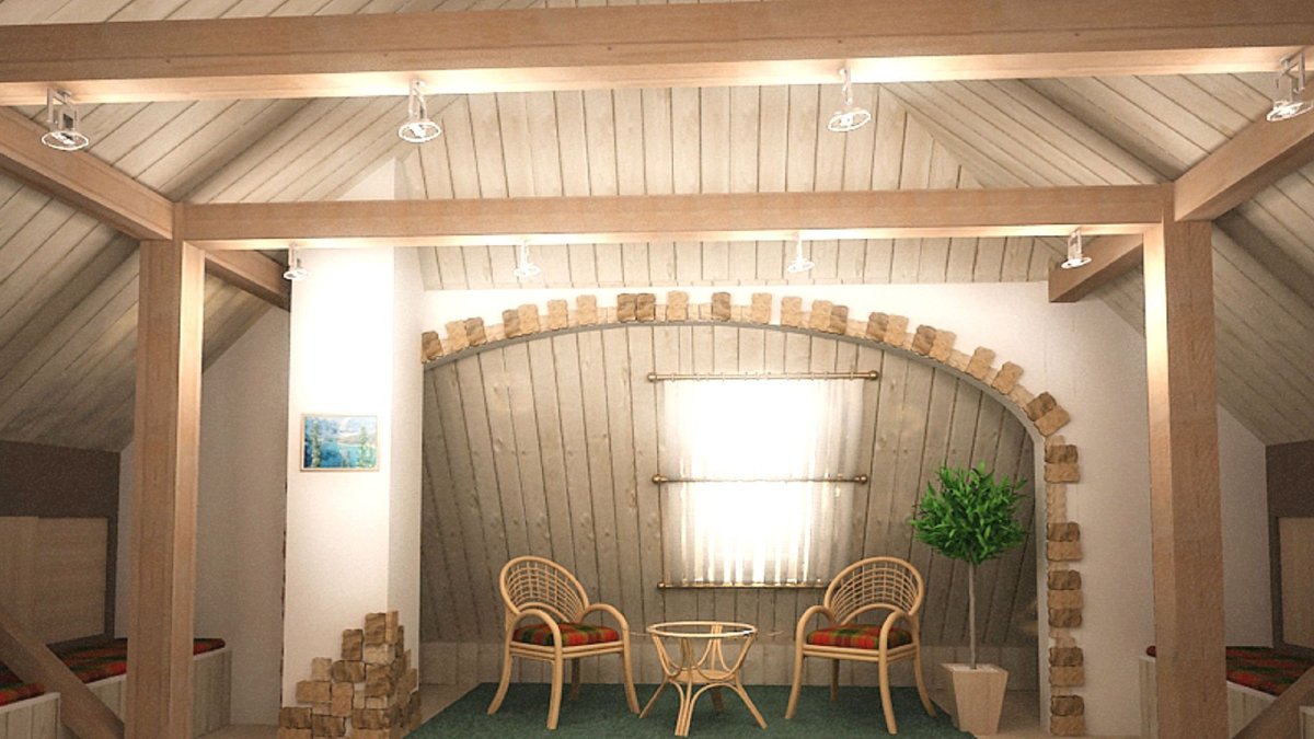 Отделка мансарды интерьер