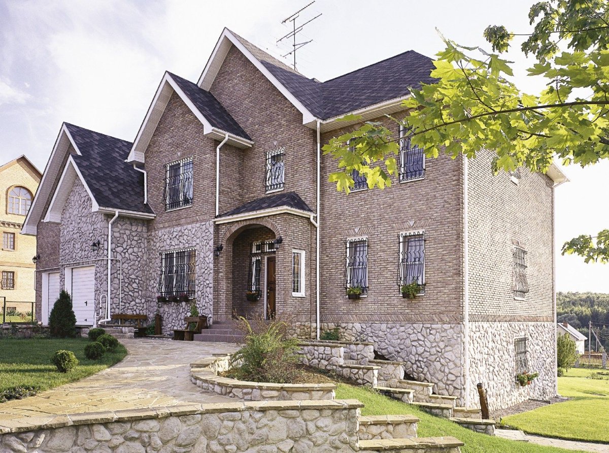 Отделка внешних стен дома декорация