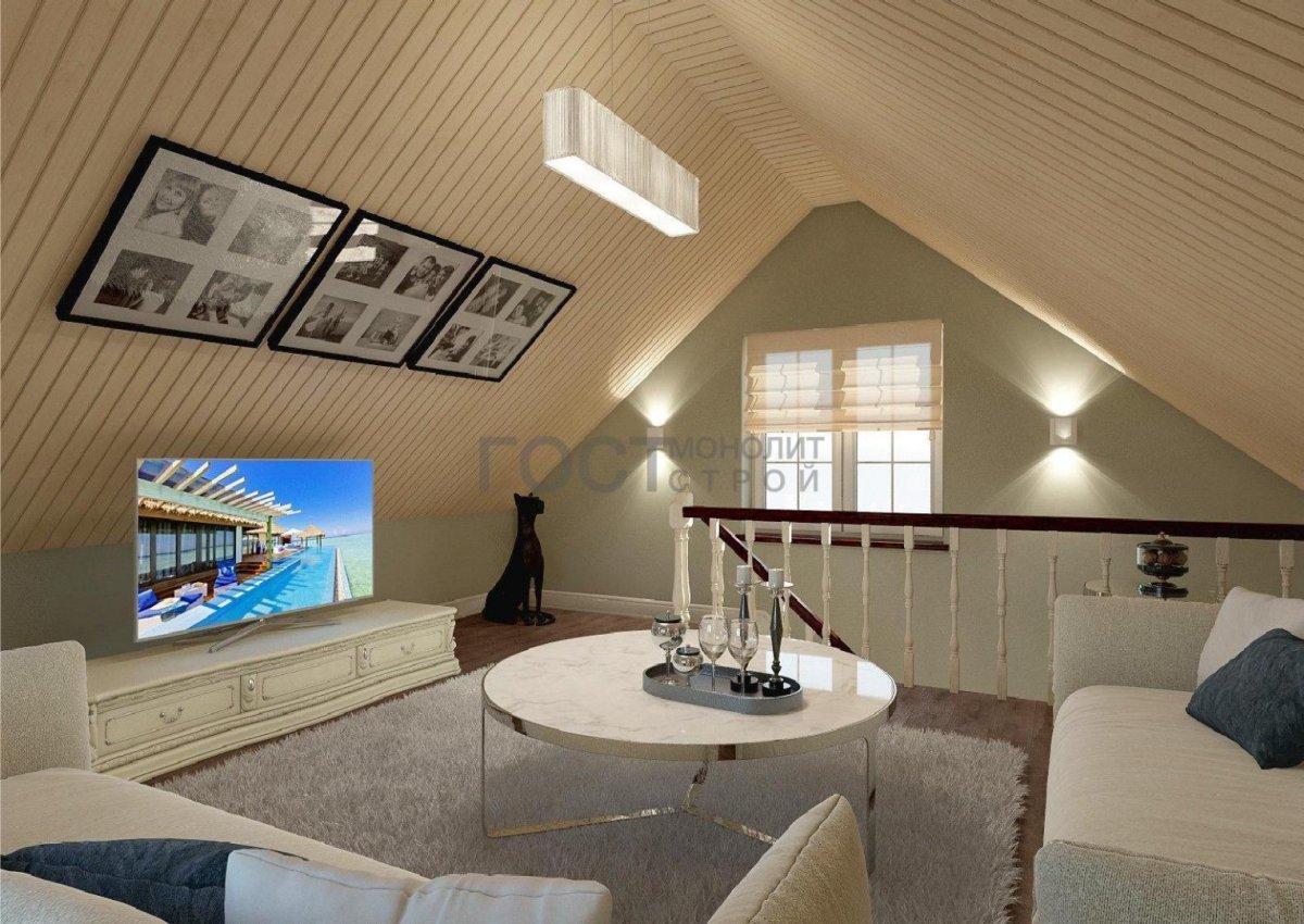 Чердак под вальмовой крышей