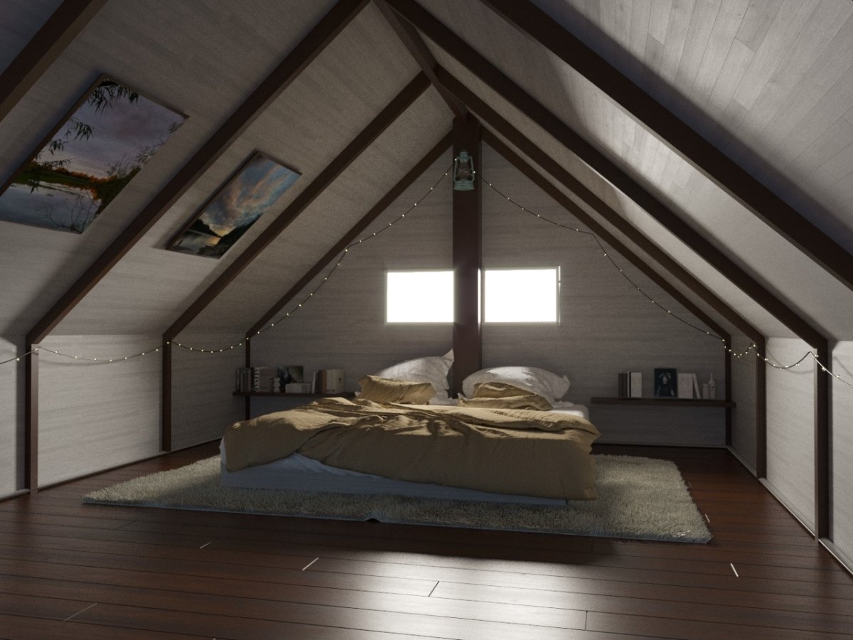 Второй этаж с двухскатной крышей