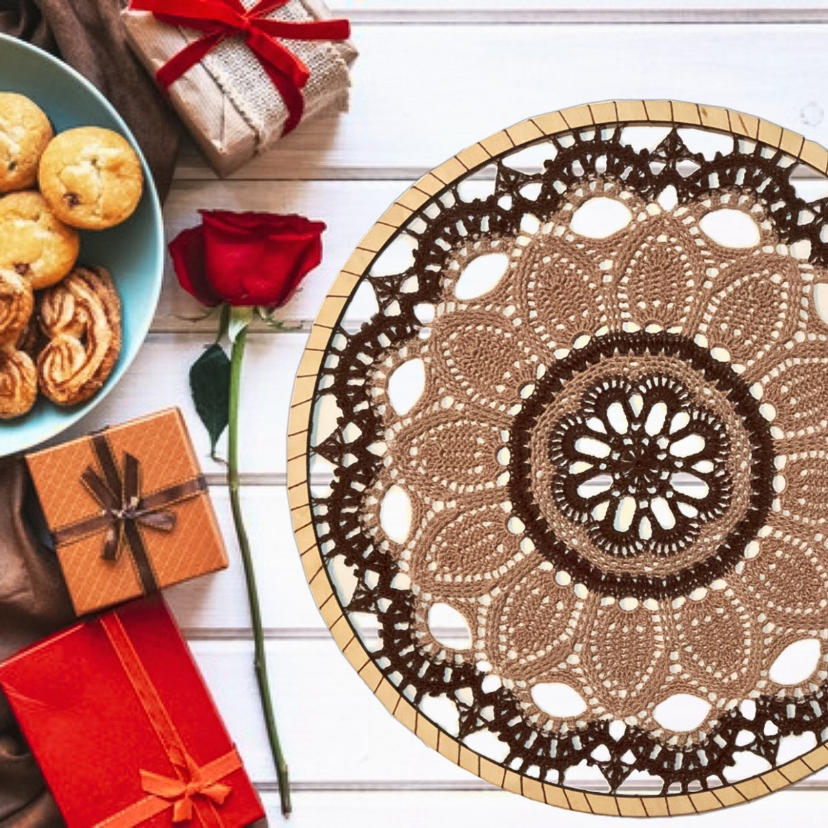 Вязаное панно на стену