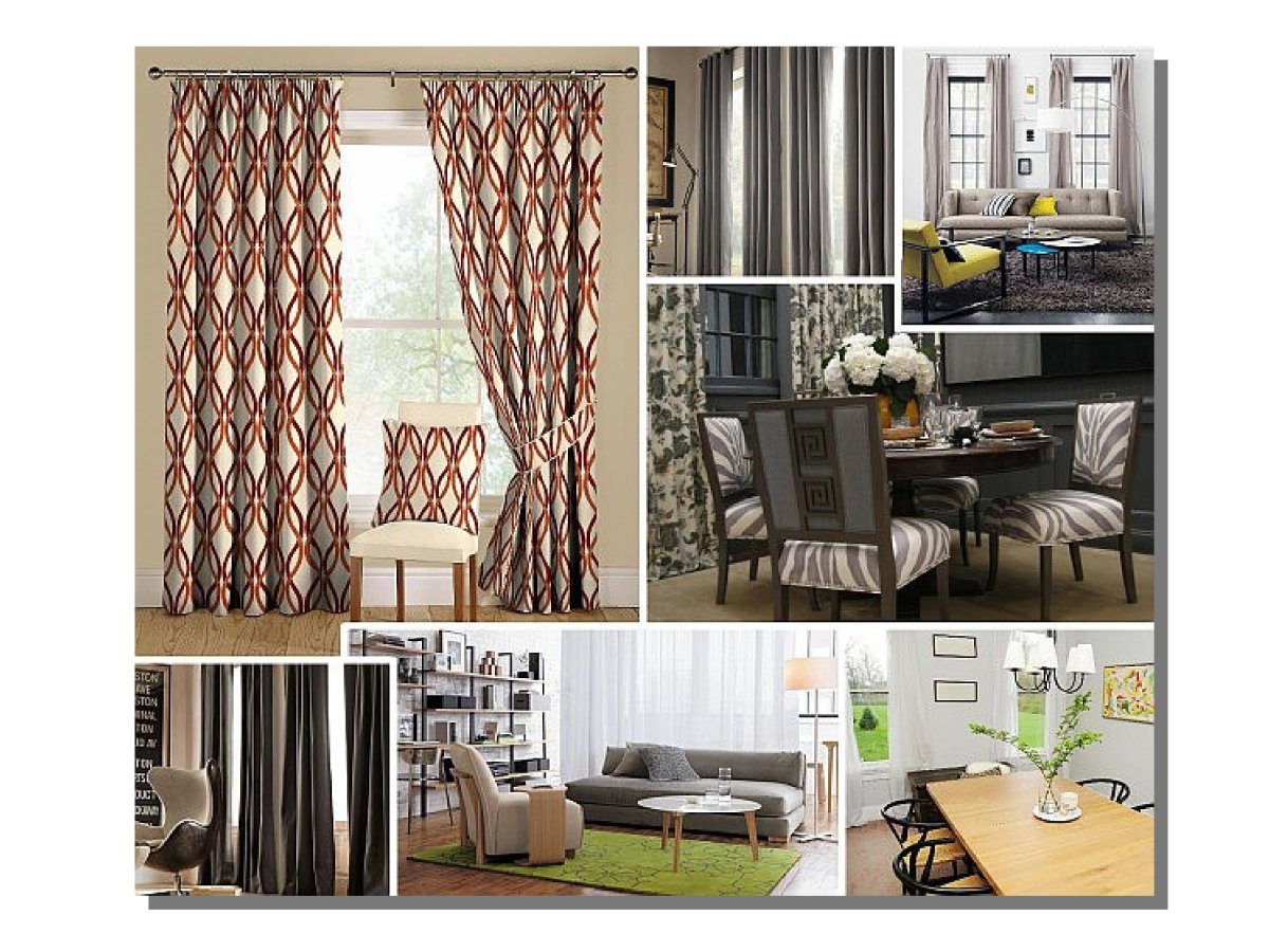 Шторы коллажа интерьера