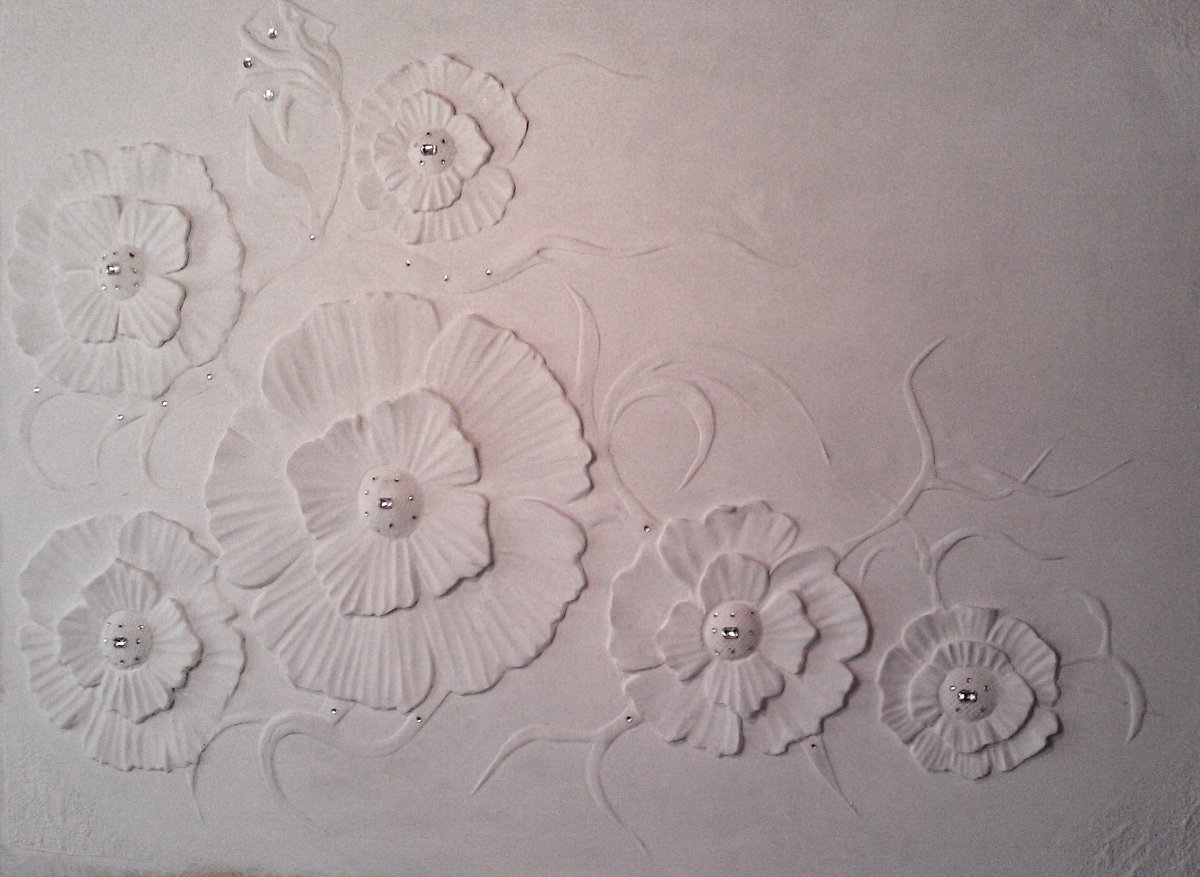 Цветы для барельефа карандашом