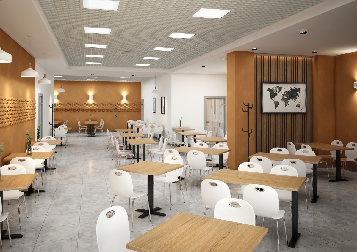 Интерьер в столовой общепита