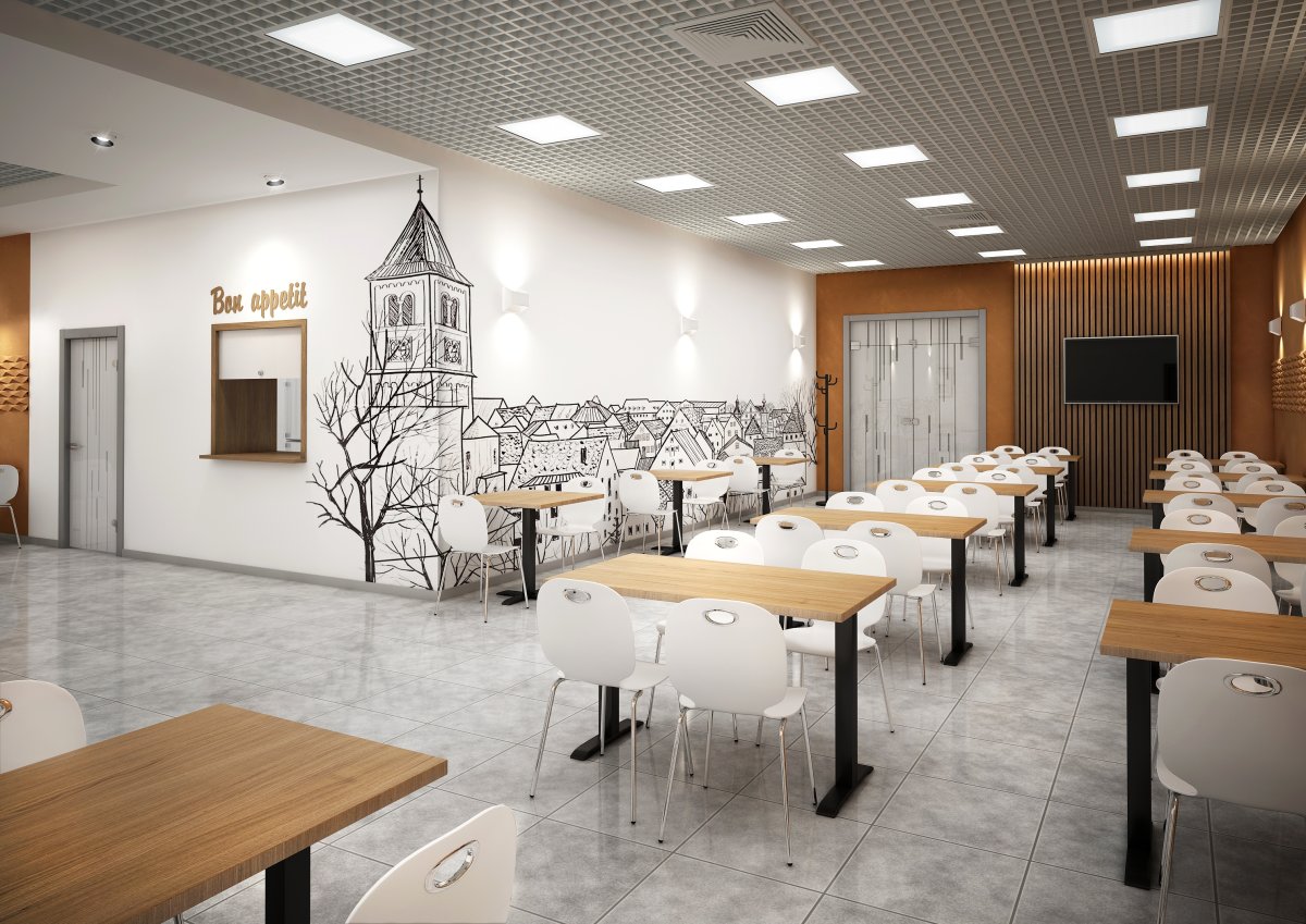 Интерьер общественной столовой