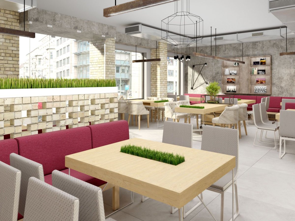 Столовая в стиле лофт общепит