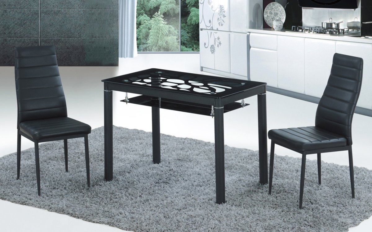 Белый стол черные стулья