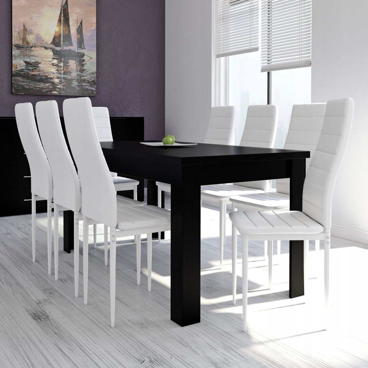 Обеденная группа 140х80 Hugo-m черный и 4 стула alan (Black)