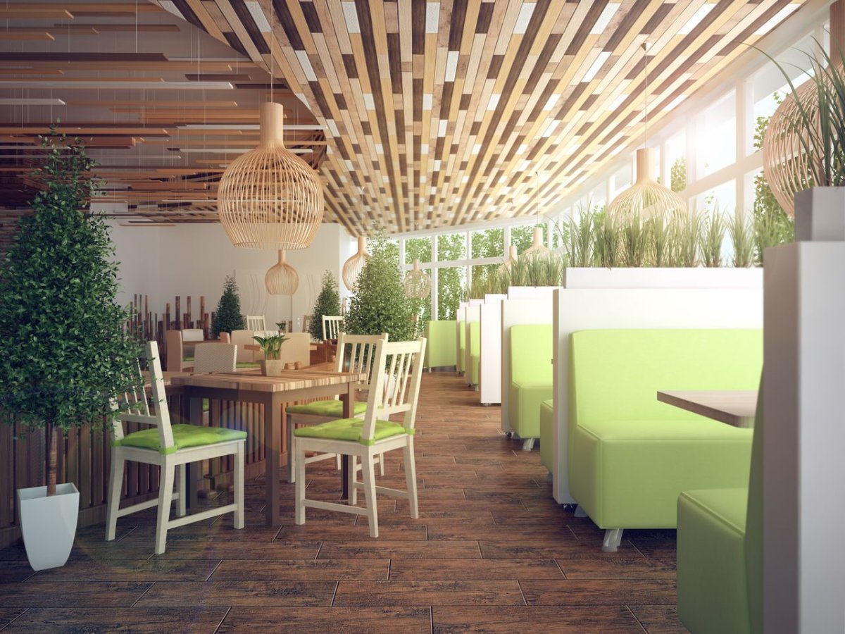 Узкое длинное кафе