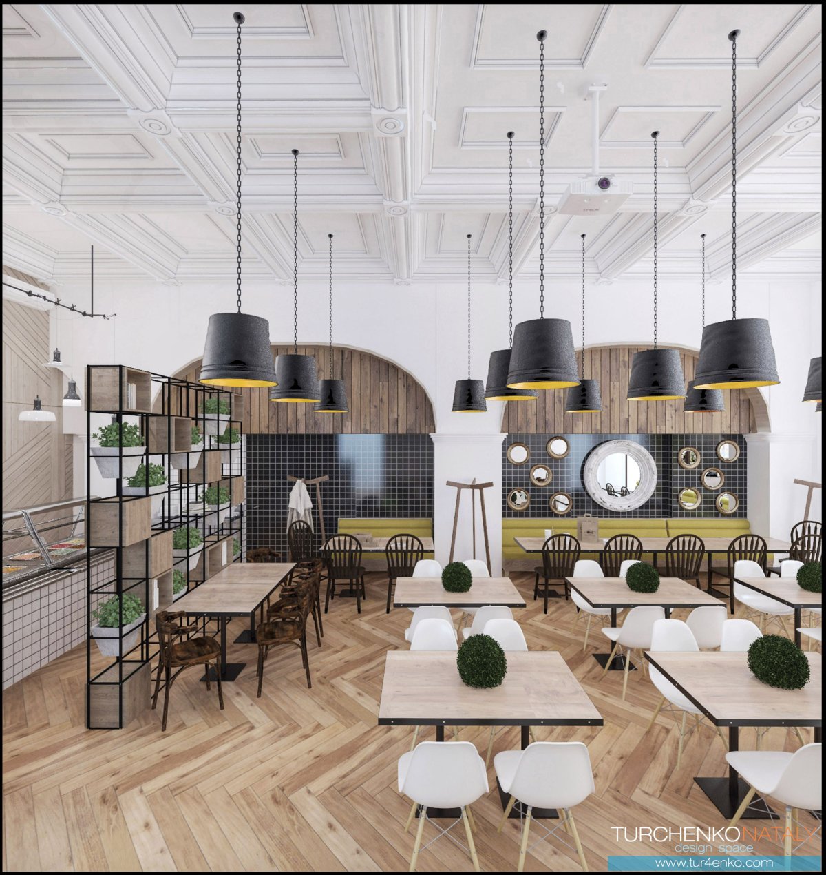 Скандинавский стиль в интерьере кафе