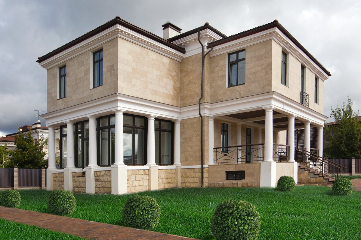 3d травертин fasad