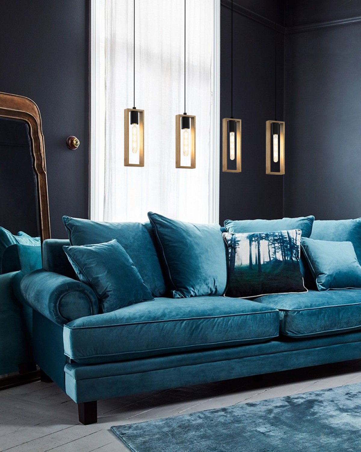 Диван сине зеленого цвета