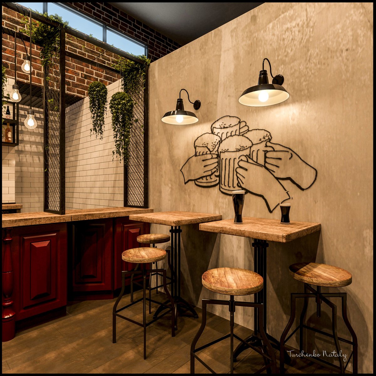 Интерьер пивного бара