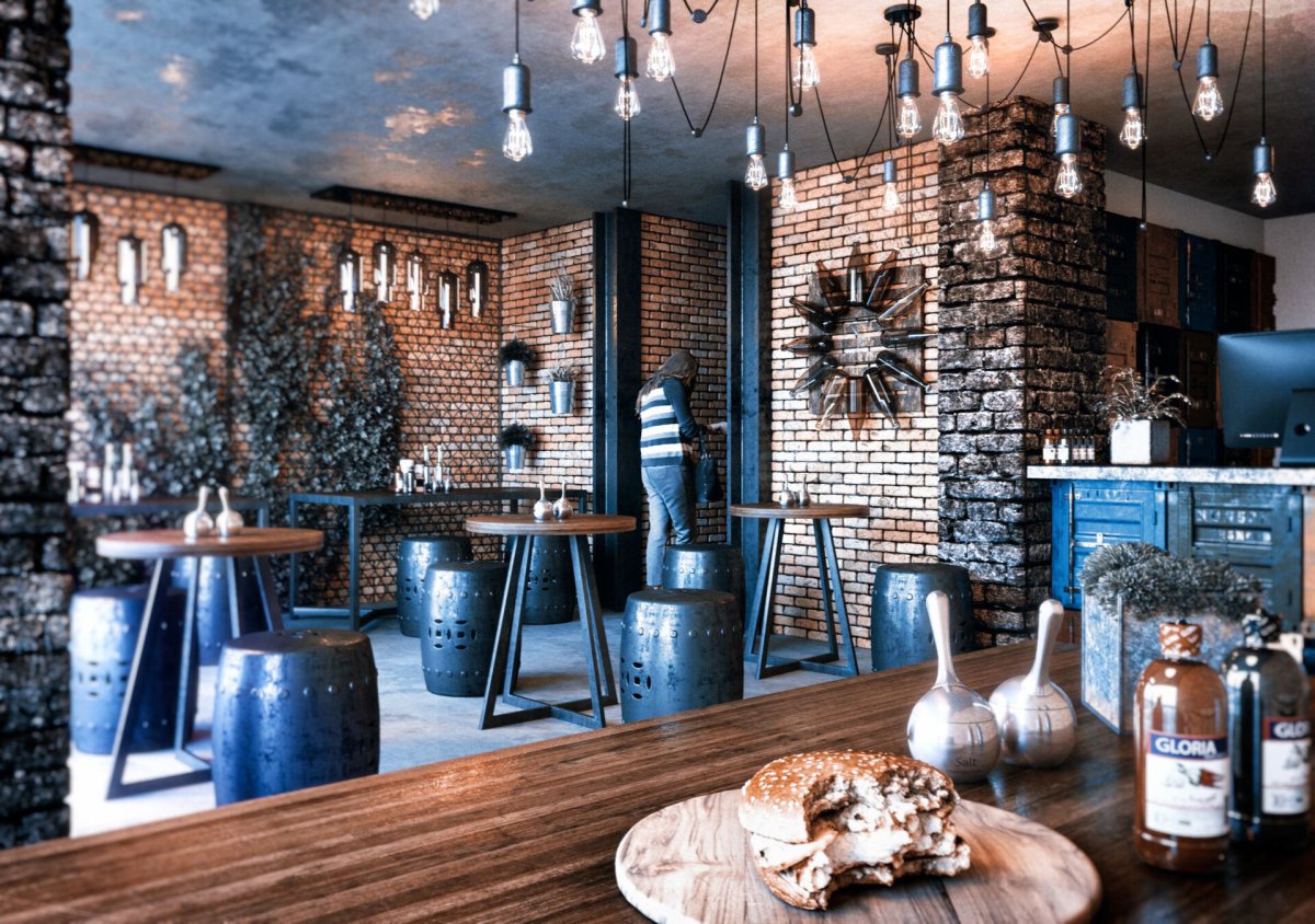 Декор для кафе в стиле лофт