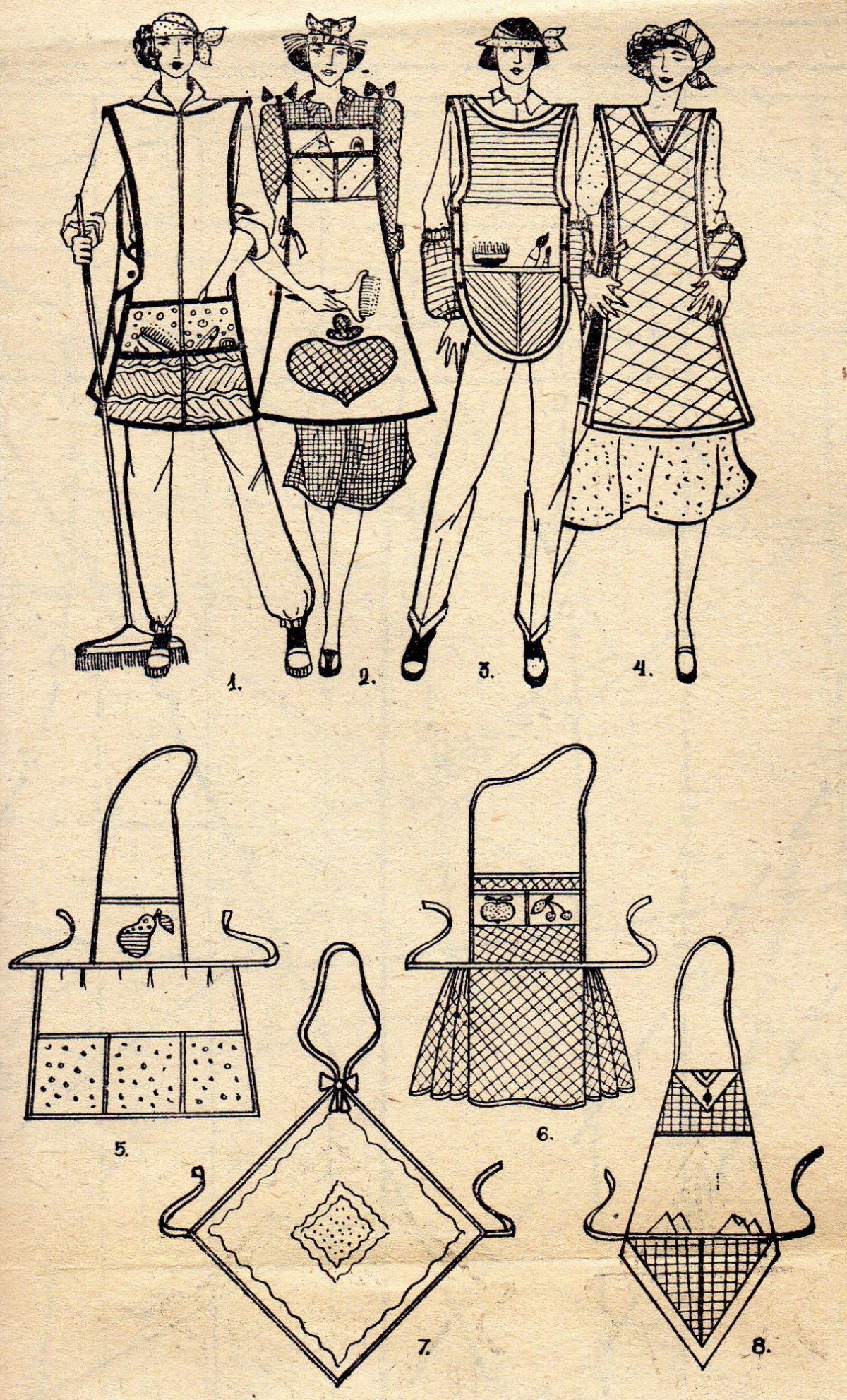 Ретро фартуки с выкройками