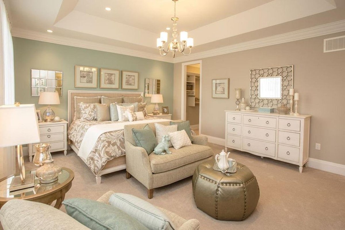 Пудровые оттенки стен для спальни