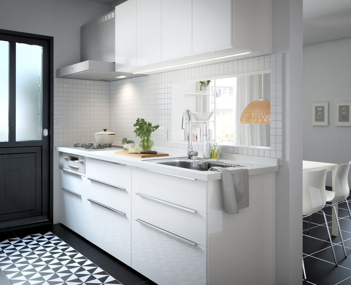 Кухня икеа серая с белым