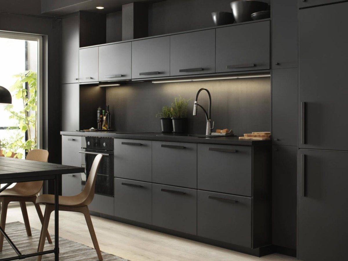 Светло серая кухня икеа