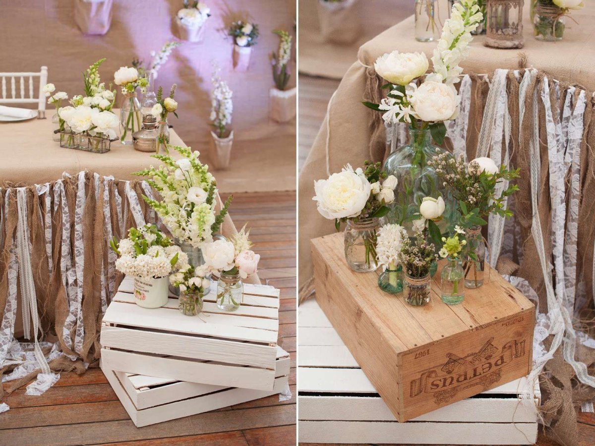 Украшение стола живыми цветами