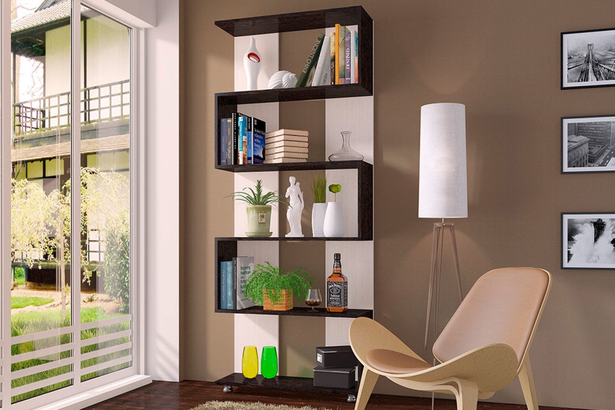 Напольные полки цвета капучино